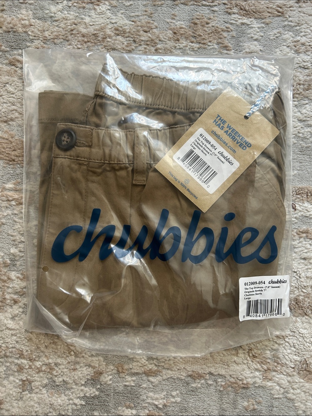 chubbies Khaki Short - Light Brown - Size Large, 7” inseam